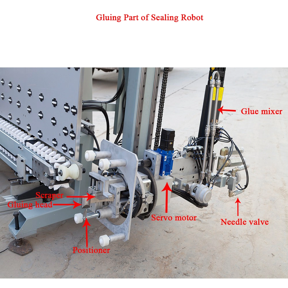 Automatic Vertical Dgu Two Component Hot Melt Gluing Double Glazed Unit Window and Door Insulating Glass Silicone Mixed Sealant Secondary Sealing Robot Machine