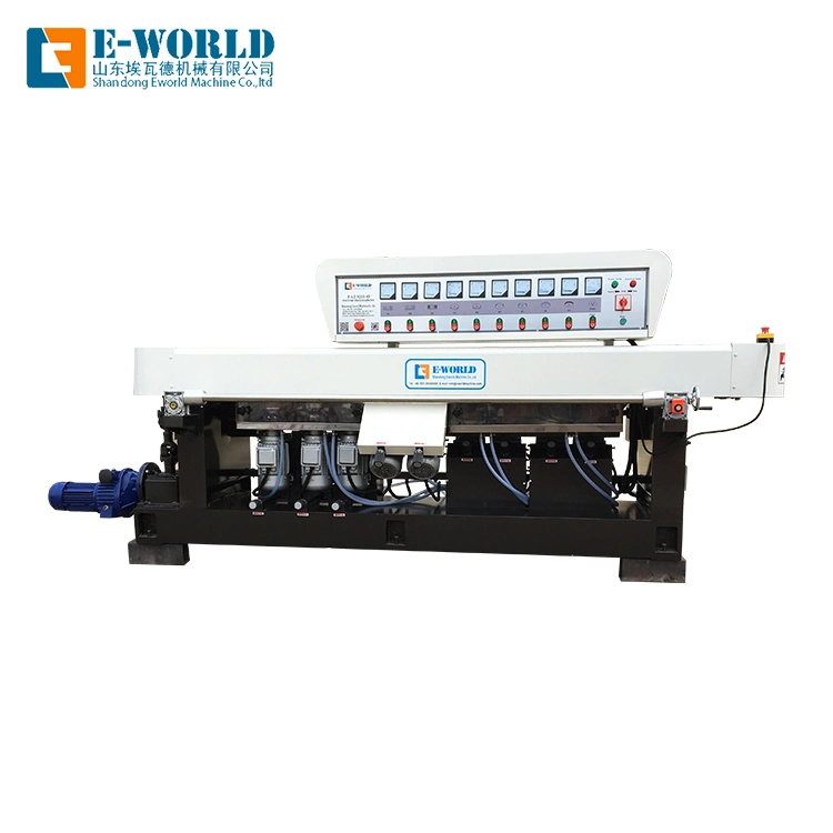 CE Standard 9 Spindle Straight Line Glass Polishing Machine for 45 Degree Edge