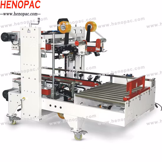 Incollatrice laterale in acciaio inox, sigillatrice laterale per angolo scatola, stand-alone, usata